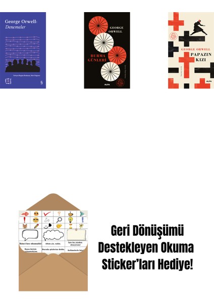 Everest Açıkhava 24 - Denemeler + Burma Günleri + Papazın Kızı ( Ciltli ) + Okuma Sticker'ları