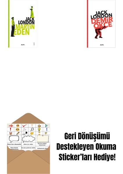 Martin Eden + Demir Ökçe + Okuma Sticker'ları