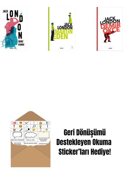 Deniz Kurdu + Martin Eden + Demir Ökçe + Okuma Sticker'ları