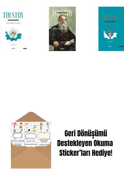 Tolstoy Bütün Eserleri 18 + Tolstoy Bütün Eserleri 16 + Tolstoy Bütün Eserleri 18 (Ciltli) + Okuma Sticker'ları