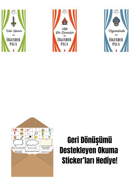 Vali Hanım (Ciltli) + Aşk Bir Zamanlar (Ciltli) + Nizamülmülk (Ciltli) + Okuma Sticker'ları