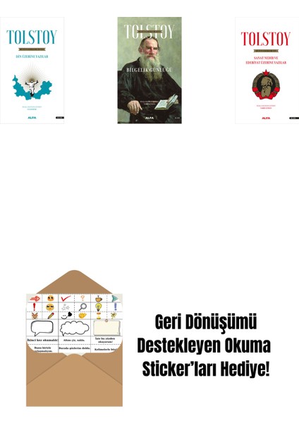 Tolstoy Bütün Eserleri 18 + Tolstoy Bütün Eserleri 16 + Tolstoy Bütün Eserleri 15 + Okuma Sticker'ları
