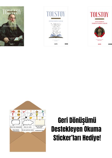 Tolstoy Bütün Eserleri 16 + Tolstoy Bütün Eserleri 17 + Tolstoy Bütün Eserleri 15 + Okuma Sticker'ları