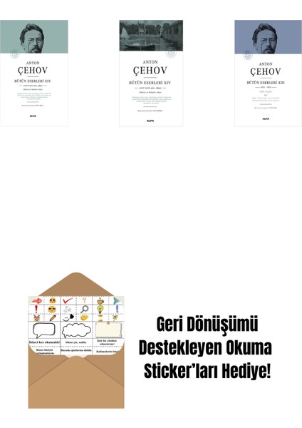 Anton Çehov Bütün Eserleri 14 (Ciltli) + Anton Çehov Bütün Eserleri 14 + Anton Çehov Bütün Eserleri 13 (Ciltli) + Okuma Sticker'ları