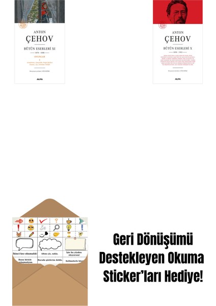 Anton Çehov Bütün Eserleri 11 + Anton Çehov Bütün Eserleri 10 (Ciltli) + Okuma Sticker'ları