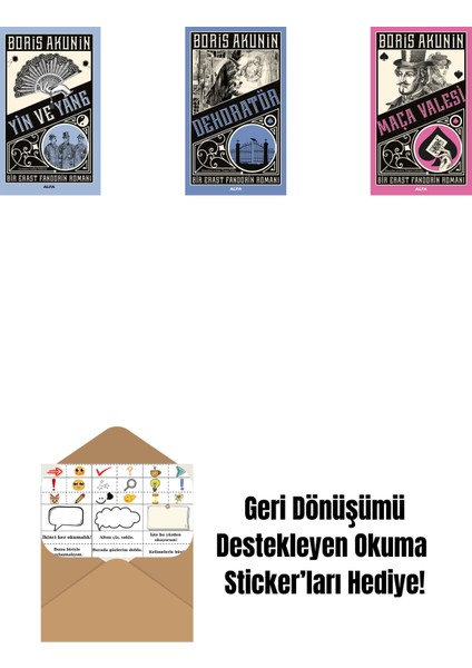 Yin ve Yang + Dekoratör + Maça Valesi + Okuma Sticker'ları