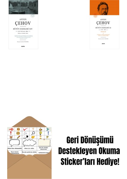 Anton Çehov Bütün Eserleri 14 + Anton Çehov Bütün Eserleri 11 (Ciltli) + Okuma Sticker'ları
