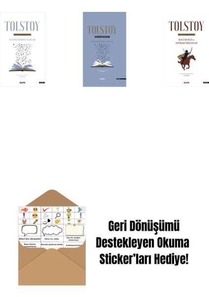 Tolstoy Bütün Eserleri 17 + Tolstoy Bütün Eserleri 17 (Ciltli) + Tolstoy Bütün Eserleri 14 + Okuma Sticker'ları