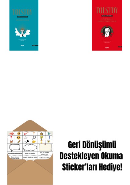 Tolstoy Bütün Eserleri 18 (Ciltli) + Tolstoy Bütün Eserleri 15 (Ciltli) + Okuma Sticker'ları