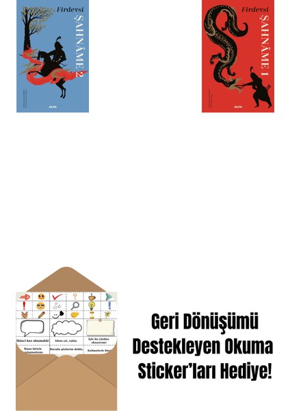 Şahnâme 2 + Şahnâme 1 (Ciltli) + Okuma Sticker'ları
