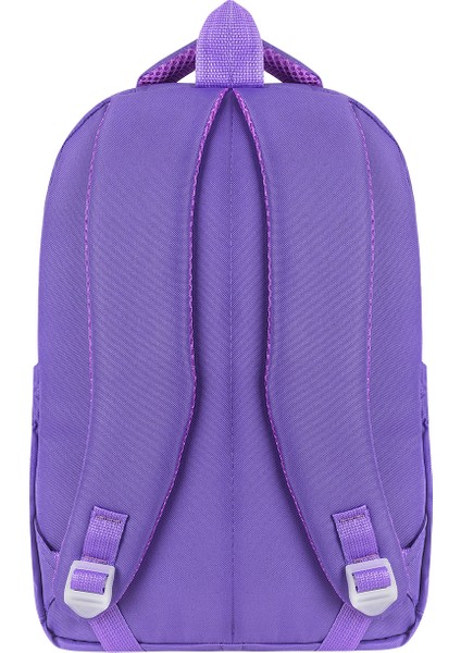 Lila Aksesuarlı Kore Tarzı Kromili Kız Çocuk Okul Sırt Çantası Termal Beslenme ve Kalemlikli Seti