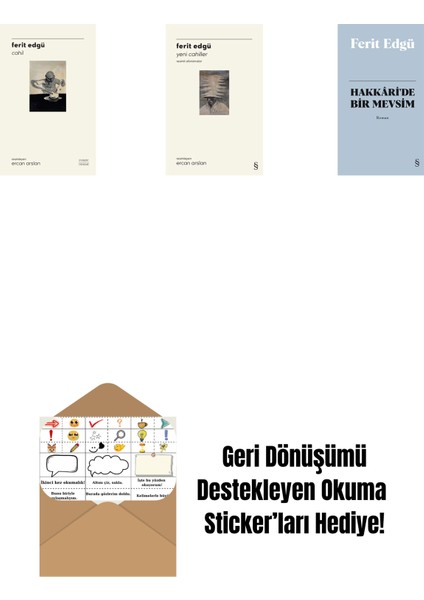Cahil (Ciltli) + Yeni Cahiller + Hakkâri'de Bir Mevsim (Bez Ciltli) + Okuma Sticker'ları