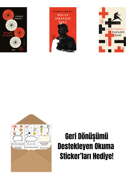 Burma Günleri (Ciltli) + Wigan Iskelesi Yolu + Papazın Kızı ( Ciltli ) + Okuma Sticker'ları