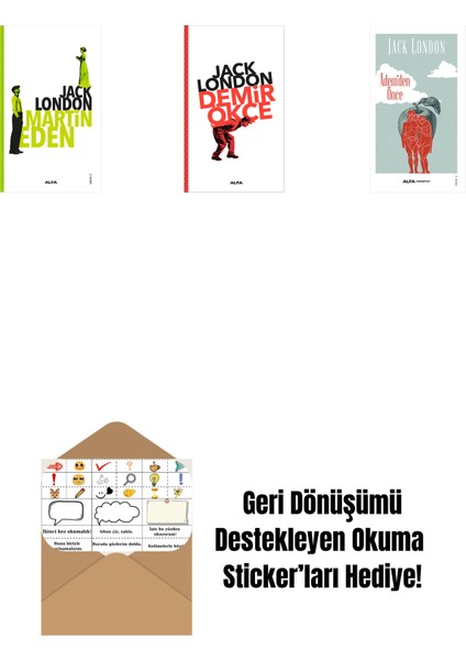 Martin Eden + Demir Ökçe + Âdem'den Önce + Okuma Sticker'ları