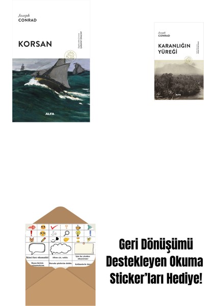 Korsan + Karanlığın Yüreği + Okuma Sticker'ları