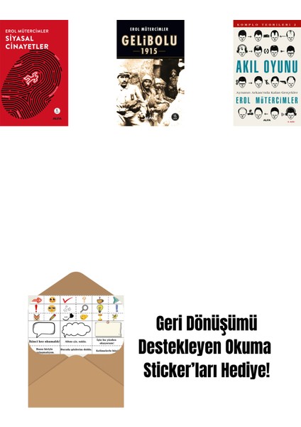 Siyasal Cinayetler + Gelibolu 1915 + Akıl Oyunu + Okuma Sticker'ları
