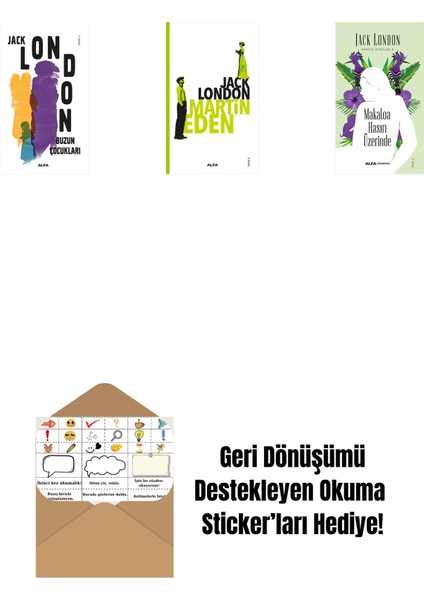Buzun Çocukları + Martin Eden + Makaloa Hasırı Üzerinde + Okuma Sticker'ları