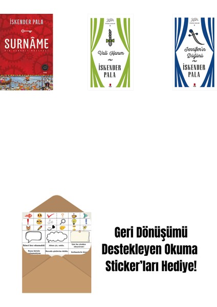 Surnâme - Bir Osmanlı Mâcerası + Vali Hanım (Ciltli) + Jennifer’ın Düğünü (Ciltli) + Okuma Sticker'ları