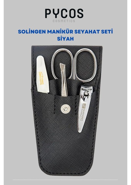 Solingen Çantalı Seyahat Manikür Seti Siyah