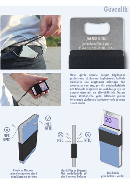 Maceracı - Metal Cüzdan & Kartlık -Pratik, Şık, Minimalist, Paslanmaz Çelik Nfc & Rfıd Korumalı Kartlık fırsatları