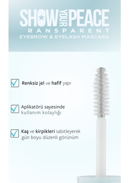 Pastel Show Your Peace Transparent Eyebrow & Eyelash Mascara Transparan Kaş ve Kirpik Maskarası modelleri