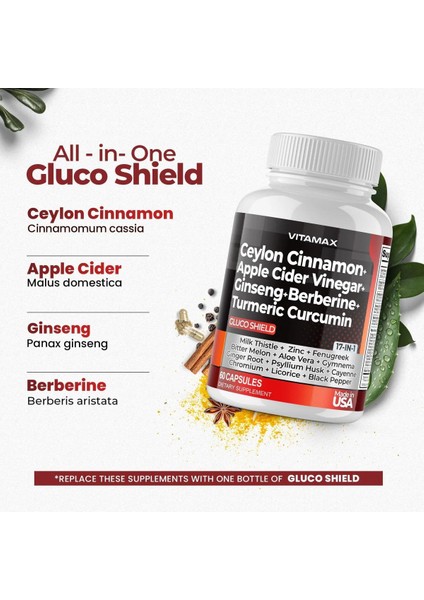 Ceylon Cinnamon Apple Cider Vinegar 60 Kapsül