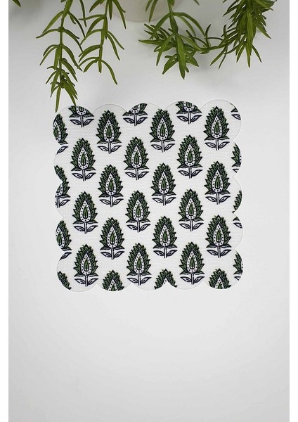 Dekoratif Yaprak Motif Desenli Lazer Kesim Kokteyl Peçetesi 1 Adet