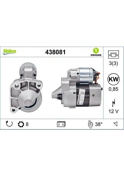 MARS MOTORU 12V 8 DIS 0,85KW LOGAN SANDERO KANGO CLIO I MEGANE 1 1,4 / 1,6 98