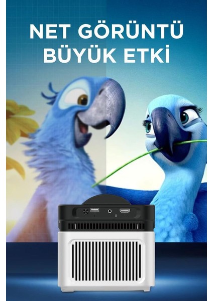 HY450 Beyaz Taşınabilir Ev Sinema Android Akıllı 8k-4k 1080 P Bt5.4 Projeksiyon modelleri