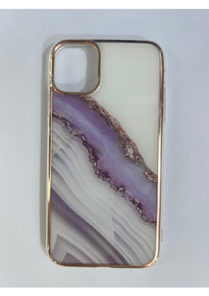 Iphone 11 Mermer Desenli Sert Kılıf