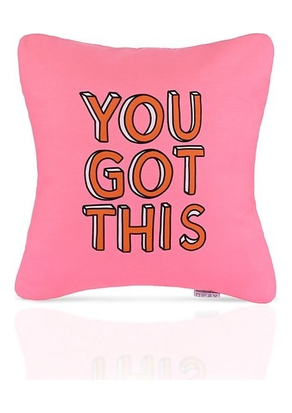 You Got This Motive Edici Yazılı Pembe Kırlent Kılıfı – 43X43CM fiyatları