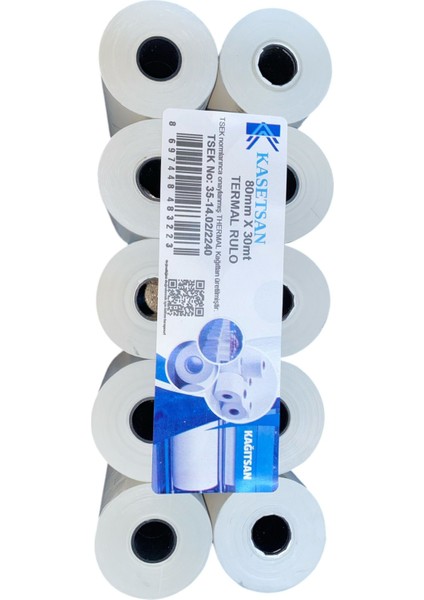 Eba Kağıt - Kasetsan 80 mm x 40 mt Termal Pos Yazarkasa Kağıdı 100 Adet /1. Sınıf Kalite
