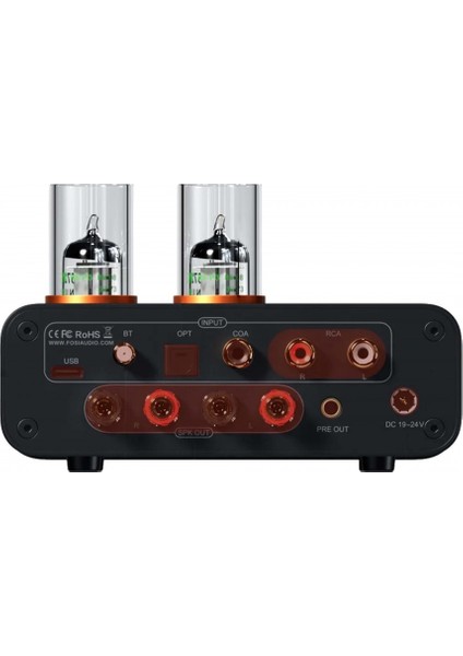 MC331 Tüp Amplifikatör, Dac, 2 Kanallı Ev Stereo Ses Amplifikatörü, Hifi Raf Hoparlörleri/3,5 mm Kulaklık, Retro Vu Bıçak, Bluetooth ve Usb/opt/coax/rca ile Ön Amplifikatör