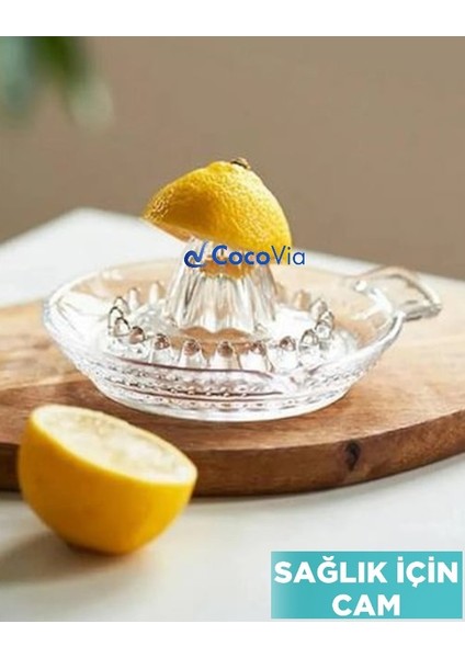 Büyük Boy Cam Limon Sıkacağı Portakal Narenciye Meyce Sıkacağı Şık ve Dayanıklı Tasarımlı Sıkacak