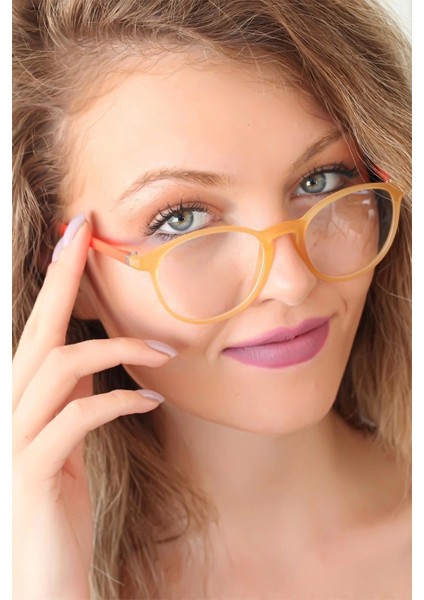 Bfs Sarı Renk Oval Turuncu Renk Bayan Gözlük