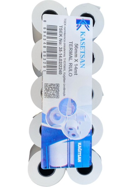 Eba Kağıt - Kasetsan Termal Pos Rulosu 56x14 (10 Adet)