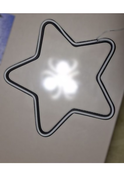 Almila 3D Beyaz LED Işıklı 35 x 35 Yıldız Gece Lambası - Duvar Tipi Dekoratif Aydınlatma
