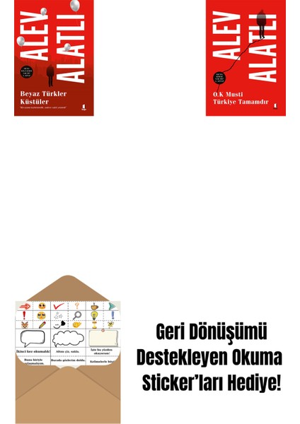 Beyaz Türkler Küstüler + O.k. Musti Türkiye Tamamdır + Okuma Sticker'ları
