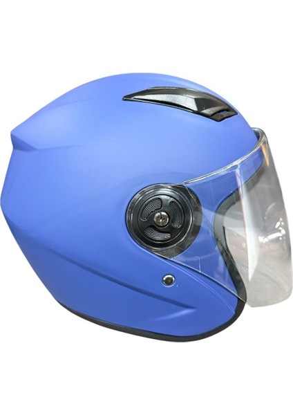 Motosiklet Yarım Kask (Ece) Belgeli Mavi