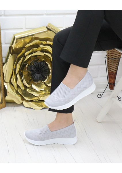 Aky 055 Gri Triko Yazlık Kadın Ayakkabı modelleri