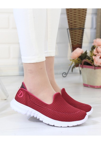Dvm 801 Bordo Faylon Taban Kadın Yürüyüş Ayakkabısı