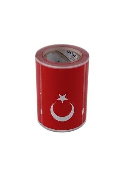 Etiketler , Hazır Al Hızlı Al Türk Bayrağı Etiketi Kuşe Rulo Çıkatma, 90MMX 60MM 300 Adet 40MM Kuka Çapı, Bayrak Etiket fiyatları