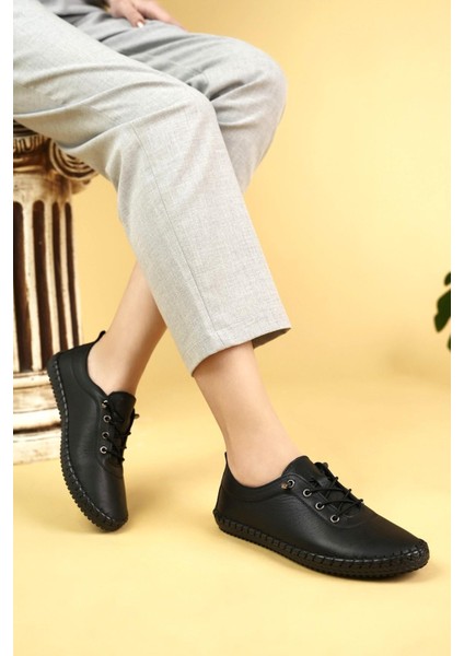 Maria 300 Siyah Hakiki Soft Deri Günlük Kadın Ayakkabı modelleri