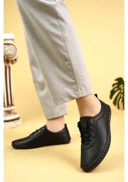 Maria 300 Siyah Hakiki Soft Deri Günlük Kadın Ayakkabı fırsatları