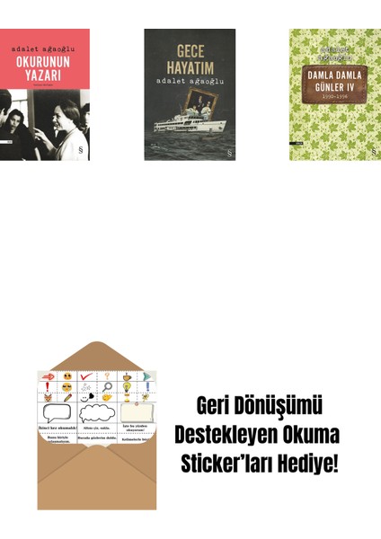 Okurunun Yazarı + Gece Hayatım + Damla Damla Günler 4 + Okuma Sticker'ları