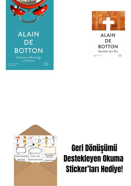 Çalışmanın Mutluluğu ve Sıkıntısı + Ateistler Için Din + Okuma Sticker'ları