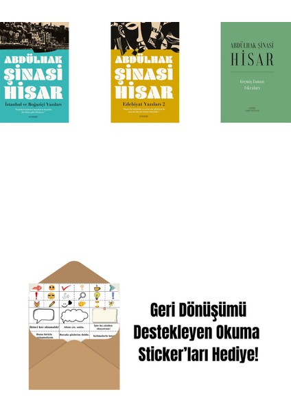 Istanbul ve Boğaziçi Yazıları + Edebiyat Yazıları 2 + Geçmiş Zaman Fıkraları (Ciltli) + Okuma Sticker'ları