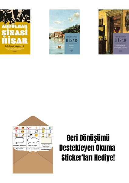 Edebiyat Yazıları 2 + Boğaziçi Yalıları (Kitap Boy) + Ali Nizami Bey’in Alafrangalığı ve Şeyhliği (Kitap Boy) + Okuma Sticker'ları