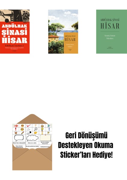 Edebiyat Yazıları - 1 + Geçmiş Zaman Köşkleri (Kitap Boy) + Geçmiş Zaman Fıkraları (Ciltli) + Okuma Sticker'ları