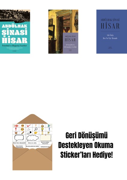 Istanbul ve Boğaziçi Yazıları + Ali Nizami Bey’in Alafrangalığı ve Şeyhliği (Kitap Boy) + Aşk Imiş Her Ne Vâr Âlemde (Ciltli) + Okuma Sticker'ları